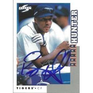  Brian Hunter Signed Detroit Tigers 1998 Score Card: Sports 