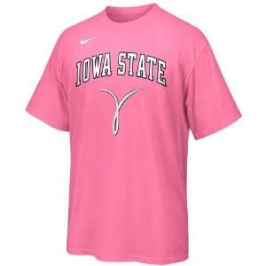  Nike Iowa State Cyclones Pink Initiative T shirt: Sports 