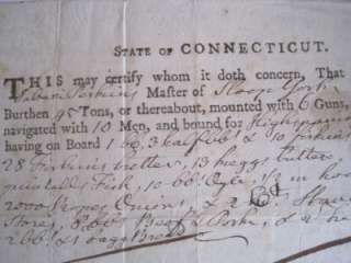 Revolutionary War Document 1780   Sloop York   Wax Seal   Saltonstall 