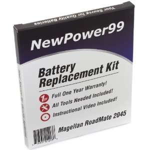  Battery Replacement Kit for Magellan RoadMate 2045 with 