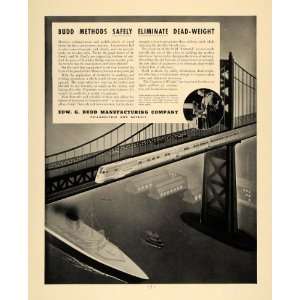 1936 Ad Steel Wood Budd Methods Locomotives Dead Weight 