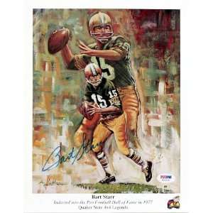  BART STARR SIGNED PACKERS 9x11 LITHOGRAPH PSA/DNA Sports 