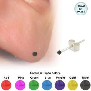  Colored Ear Studs (2mm Ball)   MT2 Jewelry