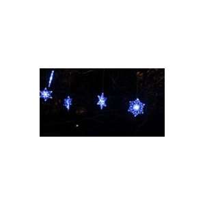  Solar Snowflake Curtain Light Garland w/ Blue/White LED 