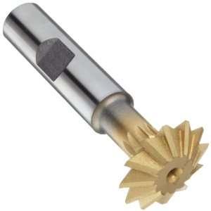  Double Angle Shank Type Cutter, High Speed Steel, TiN Coated, Weldon 