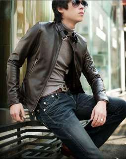 Mens Best Design Slim Fit PU Leather Jacket Black Z01  