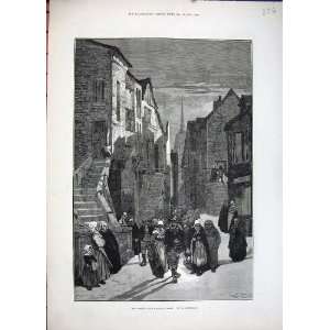   Fine Art 1881 People Returning Midnight Mass Montbard