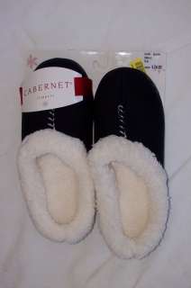 Cabernet womens slippers house shoes black ck sz new  
