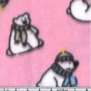   Polar Bear Fleece Pink Fabric By The Yard: Arts, Crafts & Sewing