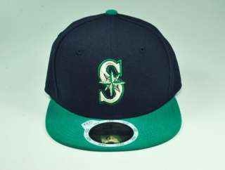   59FIFTY MLB FITTED 5950 CAP SEATTLE MARINERS HAT CHILDREN NAVY GREEN