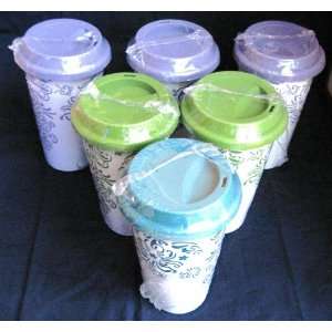 14 Oz. Reusable Stoneware Hot Beverage Cups, Package of 6 in Assorted 