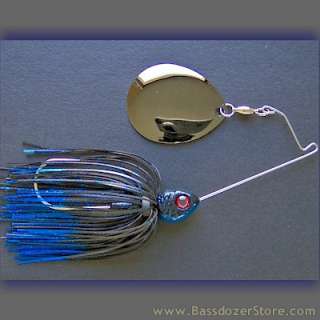 oz Spinnerbait ~ Style F ~ Black Blue. Black nickel lacquered 