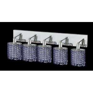 Mini 5 Light Oblong Canopy Ellipse Wall Sconce in Chrome Crystal Color 
