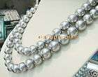 AAA4810 11mm Natural south sea SILVER gray pearl necklace 14K  