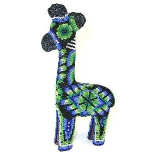  Giraffe ~ 6.75 Inch Huichol Bead Art