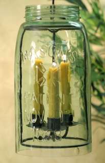 Stylish Hanging Big Mason Jar Taper Candle Chandelier  