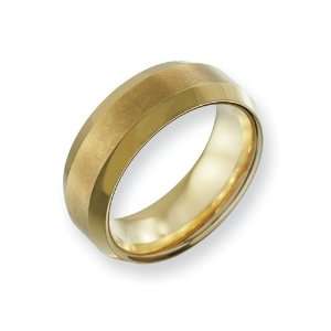 Dura Tungsten 8.3mm Beveled Polished & Satin Gold plated Comfort Fit 