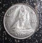 1968 Canada 10 cents, Bluenose sail ship, Silver coin