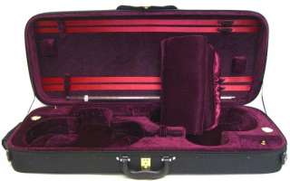 Lightweight (8 lbs) 4/4 Double Violin Black/Maroon Case  