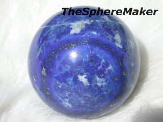  LAZULI SPHERE w PYRITE n CALCITE AZURE BLUE BALL GR8 4 GIFT 1.25D