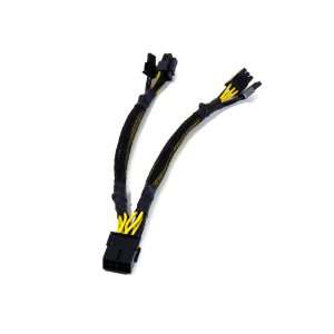  Cable CB PCIE8 Y, Black Connectors, Black Sleeved, 9 1/2 