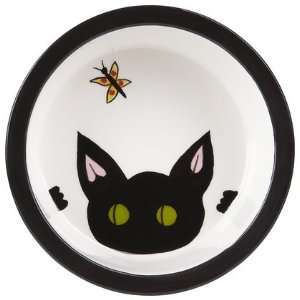 Melia Pet Cat Face Cat Bowl   Black (Quantity of 3 