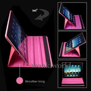 iPad 2 Crocodile Leather Smart Case Cover Stand Pink  