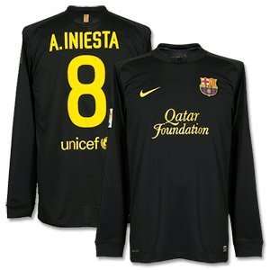  11 12 Barcelona Away L/S Jersey + A. Iniesta 8