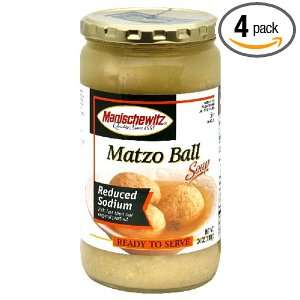 Manischewitz Matzo Ball Soup Reduced Sodium, 24 Ounce Glass Bottle 