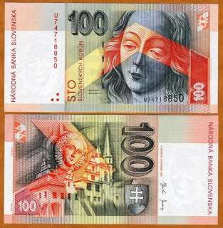 Slovakia, 100 Korun, 2004, Last Pre Euro, MADONNA, UNC  