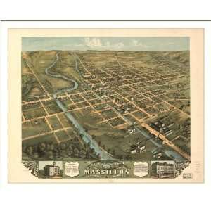  Historic Massillon, Ohio, c. 1870 (M) Panoramic Map Poster 