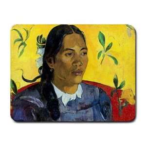  Woman With Flower By Paul Gauguin Mouse Pad Office 