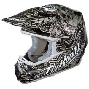  Fly Racing F2 Carbon Helmet Black/Silver Xsmall Sports 