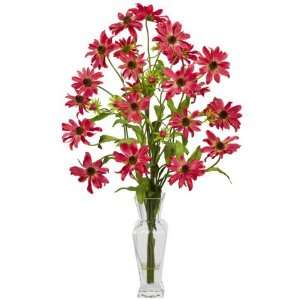  Red Cosmos w/Vase Silk Flower Arrangement: Home & Kitchen
