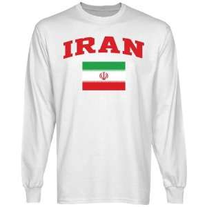 Iran Flag Long Sleeve T Shirt   White