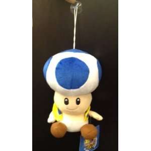  Super Mario Plush   7 Blue Toad Plush Doll with suction 