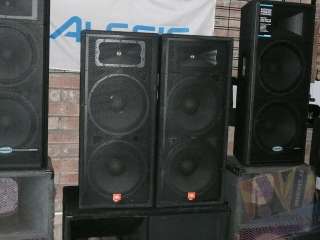 Pair JBL JRX100 PA Speakers 2 15 w/ Horns  JRX125 VGC  