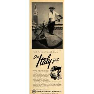  1954 Ad Italian State Tourist Office Italy Venice Trip 