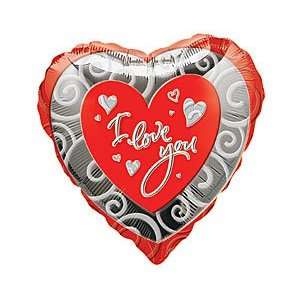  I Love You Silver & Red 32 Mylar Balloon: Kitchen 