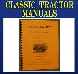 Allis Chalmers B1 Tractor FRONT LOADER Operator manual  