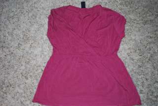 LN Gap red/pink faux wrap shirt Large L  