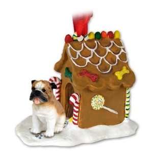  Bulldog Gingerbread House Ornament   Fawn