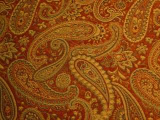 Desmond Mahogany Maroon Red Gold Paisley Upholstery Fabric bty  