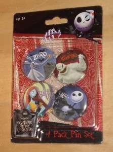 NIP! NIGHTMARE BEFORE CHRISTMAS BUTTONS PACK   4 BUTTONS  