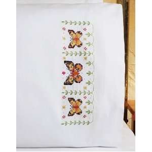 Janlynn Stamped Cross Stitch Kit, 20 Inch by 30 Inch, Butterfly Garden 
