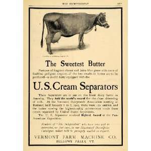  1903 Ad Vermont Farm Machine Co US Cream Separators Cow 