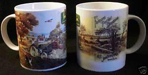 John Deere Tractor Rare Art Gibson Coffee Tea Mugs Cups  