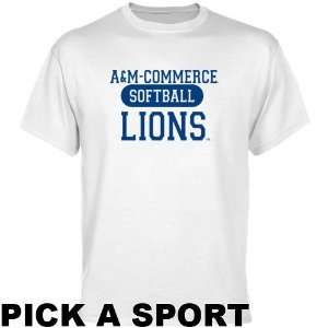  Texas A & M Commerce Lions White Custom Sport T shirt 