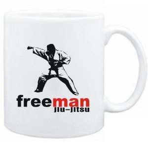  Mug White  FREE MAN  Jiu Jitsu  Sports: Sports 