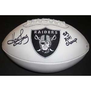 com Howie Long Autographed Raiders Logo Football with SB XVIII CHAMP 